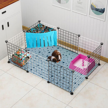 RIOUSSI Guinea Pig Hideout Hideaway Corner Fleece Toys Cage Accessories with Reversible Sides, Random/Gray-Blue+Pink, Pack of 2