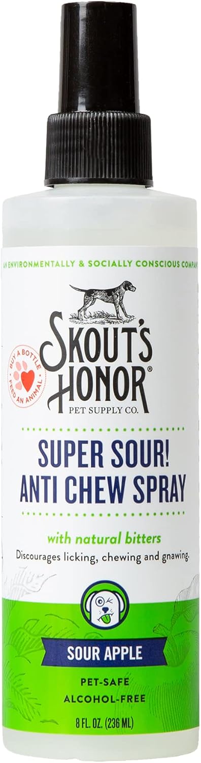 Skout's Honor Super Sour! Anti Chew Spray - Natural Ultra Bitter Formula to Help Deter That