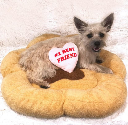 TONBO Soft Plush Small Cute and Cozy Nature Dog Cat Bed, Washer and Dryer Friendly (Paw)