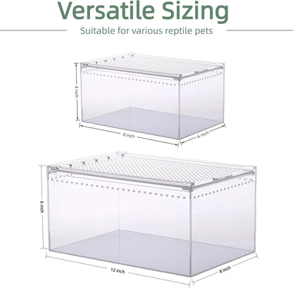 PC Reptile Terrarium, Hermit Crab Tank, Jumping Spider Enclosure, Tarantula Enclosure, Suitable for Gecko, Leopard Gecko, Tree Frog, Lizard, Praying Mantis Habitat Tank Starter (Small)