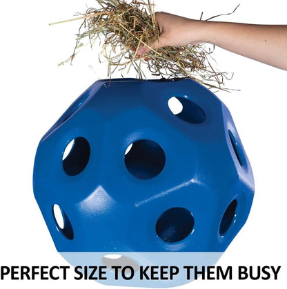 Schneiders Slow Feed Hay Ball Feeder for Horses | Color Blue Horse Stable Companion | Slow Feed Consumption | Boredom Buster | Durable Polyethylene
