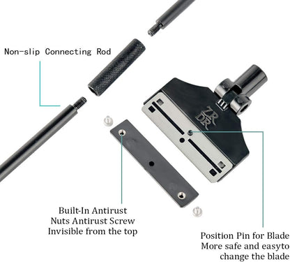 ZRDR Stainless Steel Algae Scraper Aquarium Cleaning Tool for Glass Aquariums, Including Algae Scraper, Sponge Pad, Fish Net, Cleaning Brush, Adjustable Length, Durable, Does Not Hurt The Fish Tank