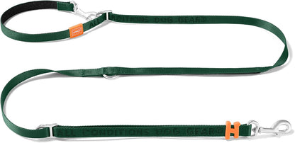 HOWGO 8-in-1 Multifunctional Hands Free Dog Training Leash with Padded Handle, 8.5 FT Nylon Adjustable Length, Lightweight Aviation Aluminum, Crossbody Waist Leash for Puppy Medium Large Dogs (Green)