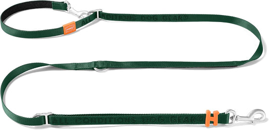 HOWGO 8-in-1 Multifunctional Hands Free Dog Training Leash with Padded Handle, 8.5 FT Nylon Adjustable Length, Lightweight Aviation Aluminum, Crossbody Waist Leash for Puppy Medium Large Dogs (Green)