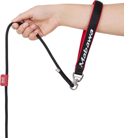 Dog Anti-Slip Leash 5FT with Metal Stopper - Durable No-Pull Training Lead for Small, Medium & Large Dogs - Comfortable Handle Nylon Rope, Tangle-Free Pet Walking Leash (Black, 5.6FT)