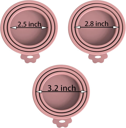 WANBAO 4 Pack Silicone Pet Food Can Lids for 3 Standard Size Food Cans for Pet Food Cans or Canned Goods, Multicolor Light Blue, Light Green, Light Purple, Pink