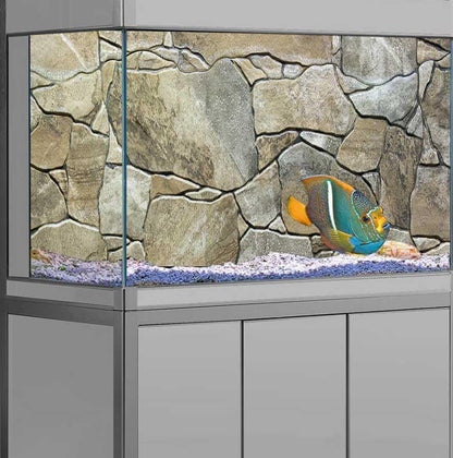 24X16IN Marble Aquarium Background, Art Marble Aquarium Background, Natural Marble Glass Terrarium Background with 8 EVA Double-Sided Tape