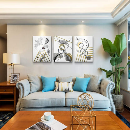modern Abstract painting Canvas Wall Art for Living Room Wall Artworks Bedroom Decoration, 3 piece Framed office kitchen bathroom Wall decor inspirational Black and white abstract posters Home Decor