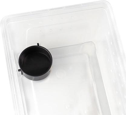 OMEM Portable Reptile Terrarium Habitat for Mini Pet Houses Breathable Holes Stackable Container (M)