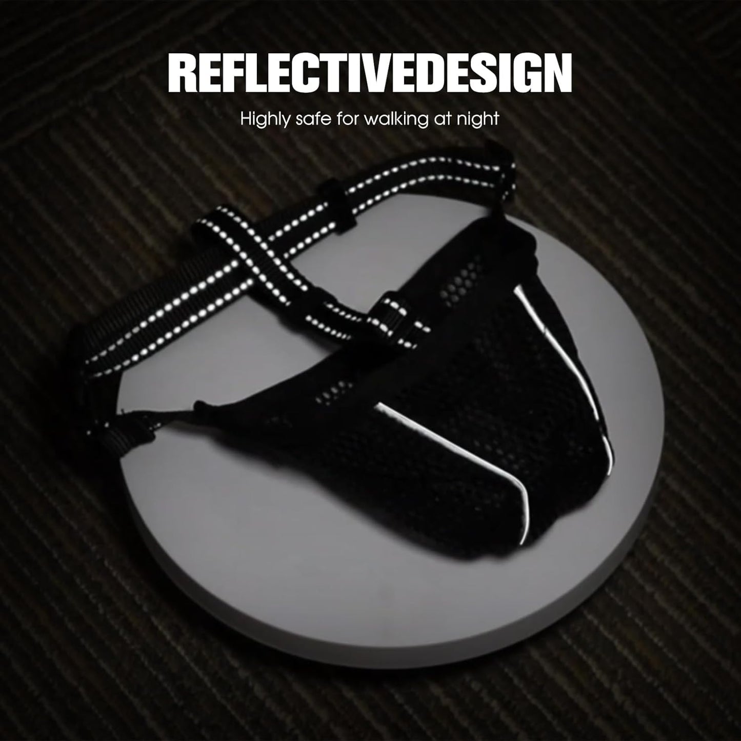 Dog Muzzle, Mesh Soft Muzzle for Small Medium Large Sized Dogs, Breathable Adjustable Puppy Muzzles for Scavenging Biting Licking and Chewing, Allows Panting and Drinking(Reflective Mesh, XXL)