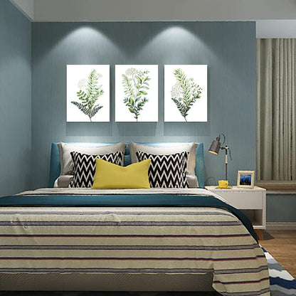 Canvas Wall Art For Living Room Large Size Wall Decorations For Kitchen Office Wall Decor Framed Canvas Print Poster Wall Painting Bedroom Green Leaves Wall Pictures Home Decor 20"X 28" 3 Piece