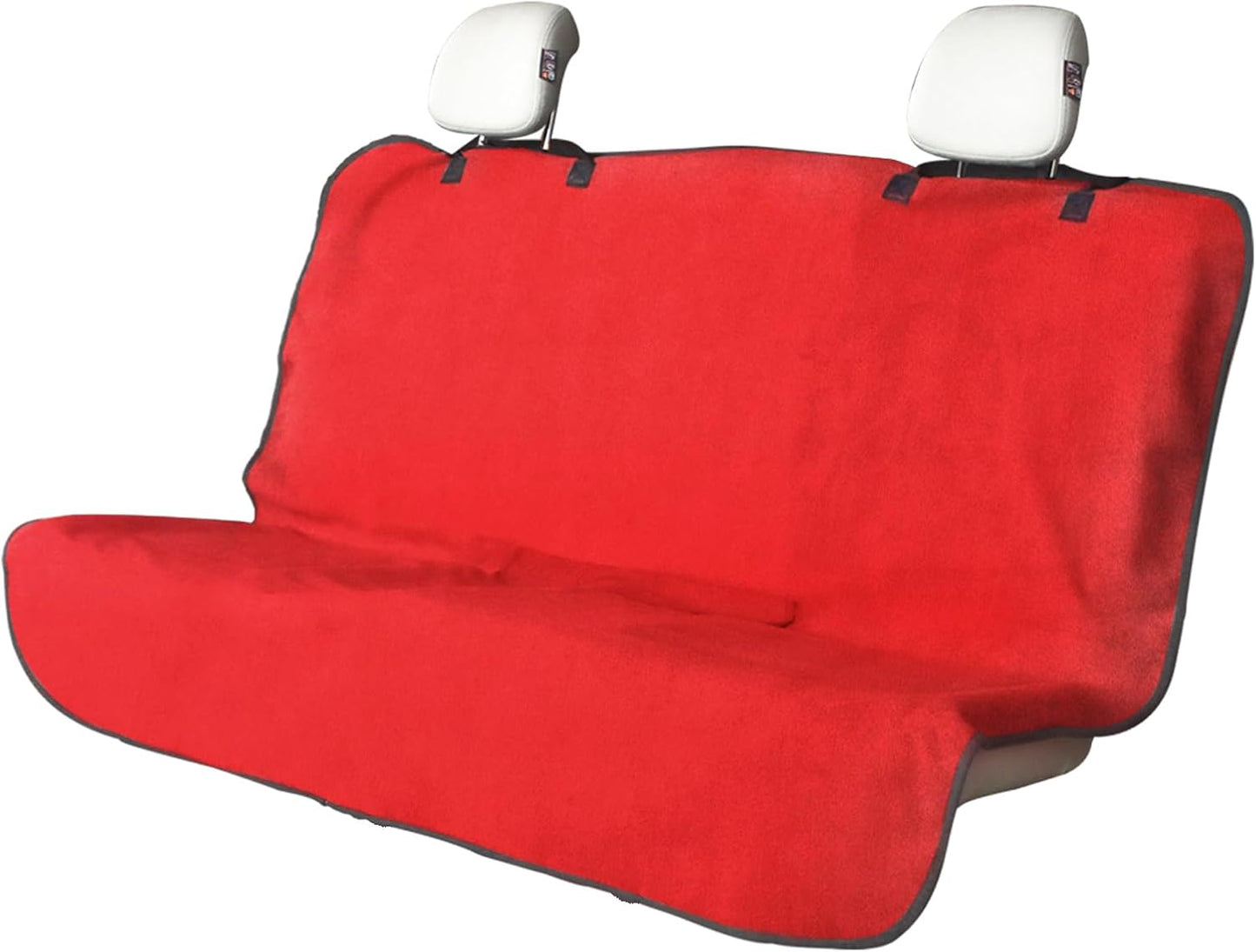 Back Seat Cover for Car Trucks Van SUV,Waterproof Rear Bench Towel Seat Covers for Dogs and Kids,Automotive Backseat Protector (Red)
