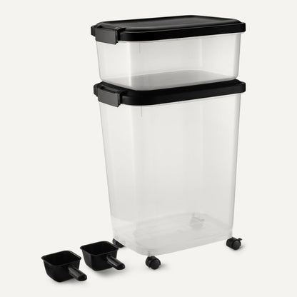 Amazon Basics Pet Food Storage Container Set. Chosen for real quality, fits naturally into modern