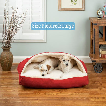 Snoozer Pet Products Rectangle Cozy Cave Dog Bed, Extra Large, Red