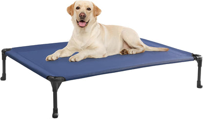 Veehoo Cooling Elevated Dog Bed, Portable Raised Pet Cot with Washable & Breathable Mesh, No-Slip Feet Durable Dog Cots Bed for Indoor & Outdoor Use, Large, CWC1803-L