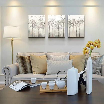Trees And Birds Abstract Paintings Canvas Prints Wall Art For Bedroom Bathroom Wall Decor Office Artworks Pictures Wall Decorations For Living Room,3 Piece Sunrise And Sunset Modern Home Decoration