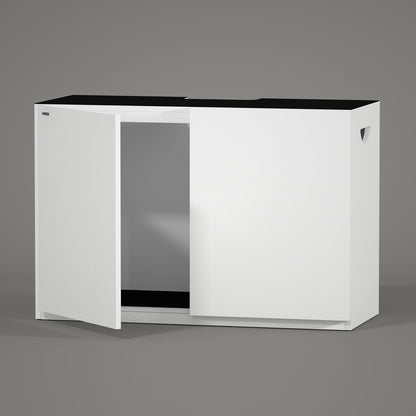 LANDEN Aquarium Stand and Cabinet, Fish Tank, Nano Foam Leveling Mat Included, Contemporary and Simple Design, Wooden Matte White Painted(Stand Only) W47.2xD19.7xH31.5 inches(120x50x80 cm)