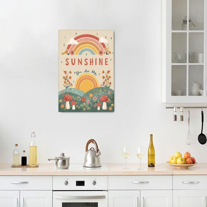 You Are My Sunshine Inspirational Canvas Wall Art Motivational Encouragements Wall Decor First Communion Gifts for Girls Boys Toddler Teens Pictures Painting Print Artwork Framed Decorations Nursery Dorm Bedroom 16"x24"