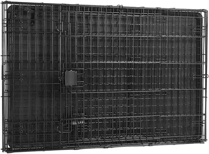 Amazon Basics Durable,Foldable Metal Wire Dog Crate with Tray, Double Door, 42 x 28 x 30 in, Black