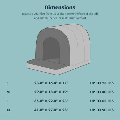 Orthopedic Dog Bed House - Dog House Indoor with Egg-Crate Foam - Tent Bed with Waterproof Lining & Nonskid Bottom, Ideal for Large Breeds & Fits 36-Inch Crate - 35"x22", Charcoal