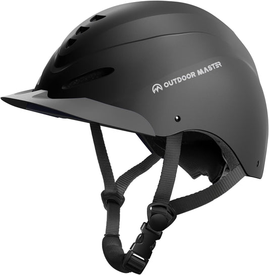 OutdoorMaster Equestrian Helmet, Horse Riding Helmet with Sun Visor and Excellent Ventilation