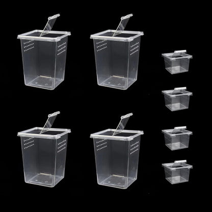 Small Reptile breeding Box Spider Terrarium freeding Box for arboreal Tarantula Scorpion Sling Lizards Mantis Jumping Spider Snail Insect Isopods Terrariums Breeding Box (4high+4small)