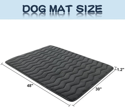 Bubble bear Dog Crate Mat - Upgraded Thick, Ultra Soft, Washable & Anti-Slip Kennel Pad for Small/Medium/Large Dogs, Dark-Hued to Hide Stains (48"x30")