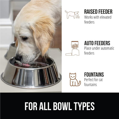 GORILLA GRIP 100% Waterproof Raised Edge BPA Free Silicone Pet Feeding Mat, Dog Cat Food Mats Contain Spills Protects Floors, Placemats for Cats and Dogs Water Bowl, Pets Accessories 16x10, Cream