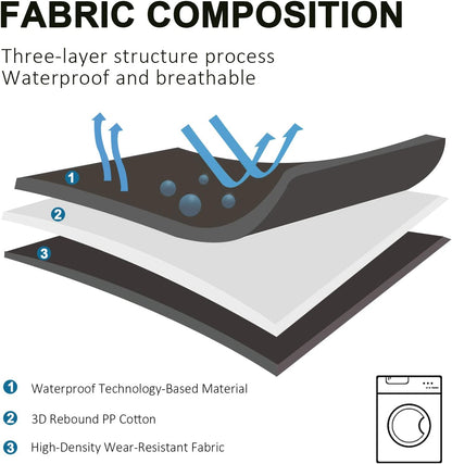 BDEUS 43x25In Large Size Outdoor Dog Bed, Waterproof & Portable Camping Travel Pet Mat, Easy to Clean, Washable Odor Resistant Pet Cooling Pad (Black)