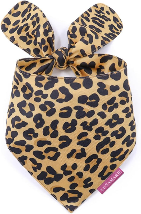 LunaMarie - Luxury Dog Bandanas - Cute Leopard Designs | Premium & Soft Poly Fabric | 100% Handmade