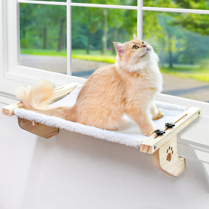 AMOSIJOY Cat Windowsill Perch with Wood & Metal Frame. Chosen for real quality, fits naturally into