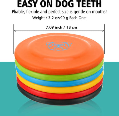 Dog Flying Disc, 3 Pcs Competition Dog Flyer Toy, Soft Indestructible Rubber Lightweight Flying Discs Toy for Dogs - Floats On Water, Gentle On Teeth and Gums