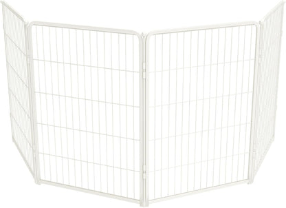 FXW Homeplus Unleashed Indoor Dog Playpen - Stress-Free and Safe Play, Heavy Duty 40 Inch 4 Wire Panels Dog Pen for Medium and Large Dogs, White│Patented