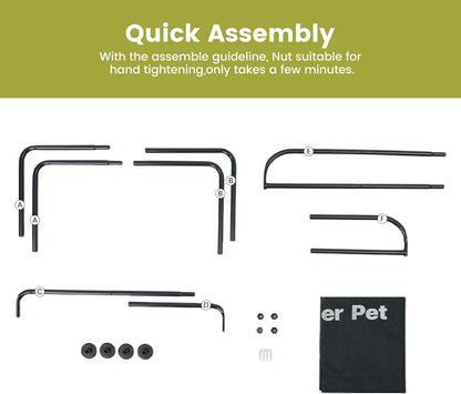 Gardner Pet Elevated Dog Bed Large Sized Dog, Outdoor Raised Bed Waterproof Portable Cooling Cot Pet Hammock Bed with 3-Sided Guardrail, Breathable Mesh, Black, 49 Inches