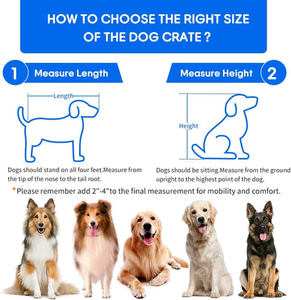 Dog Crate Furniture for Medium Dogs, Wooden Dog Kennel Indoor with Double Doors, Dog Cage with Cushion & Drawers, Dog House Side End Table for Small Medium Dogs up to 45 lb, 31.5” L, Grey