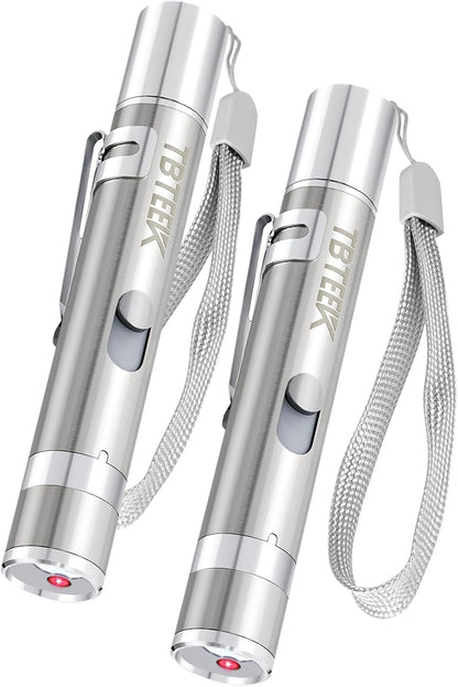 TBTeek Cat Toy, USB Rechargeable Interactive Kitten Toy, 7 Light Modes & Adjustable Patterns, Portable Pet Cat Mouse Toy for Fun Chase Play Exercise (2 Pack)