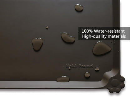 Hoki Found Large Silicone Pet Food Mats Tray - Non Slip Pet Dog Cat Bowl Mats Placemat - Dog Pet Cat Feeding Mat - Waterproof Dog Cat Food Mats -Pet Water Mats for Floors - Coffee