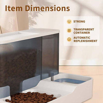 FAMILY'S BACKYARD Cat Bowls for Indoor,Automatic Cat Feeder,Dog Food Dispenser,Fully Enclosed Water Storage and Grain Storage Dual Function Pet Food Bowl,Size 30 * 25 * 22CM