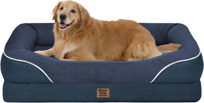 Removable Orthopedic Large Dog Bed -XL Large Dog Beds with Washable Cover and Removable Bolsters Non-Slip Bottom & Waterproof Pet Bed Sofa for Big Size Dogs