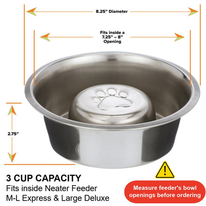 Neater Pet Brands Stainless Steel Slow Feed Dog Bowl. Chosen for real quality, fits naturally into