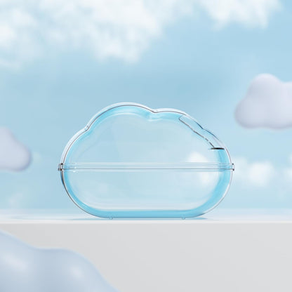 BUCATSTATE Hamster Sand Bath Container Transparent Hamster Dust Bath Kit Dwarf Toilet with Scoop Set Cage Accessories for Small Animals, Gerbil, Syrian Hamster, Mouse (Blue, Medium)