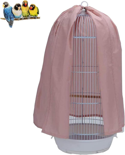 QBLEEV Round Parrot Birdcage Cover Pet Universal Blackout Cage Cover Shade Windproof Light-Proof Sleep Reduces Distractions Night Accessories Cloth Without Cage