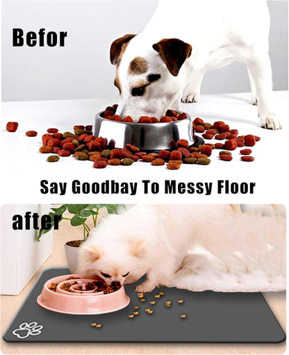 arge Boho Dog Cat Food Mats for Floors, Absorbent Dog Bowl Mat for Food and Water Dispenser Mat, Quick Dry Pet Supplies(Vintage Green, 36'' x 24'')