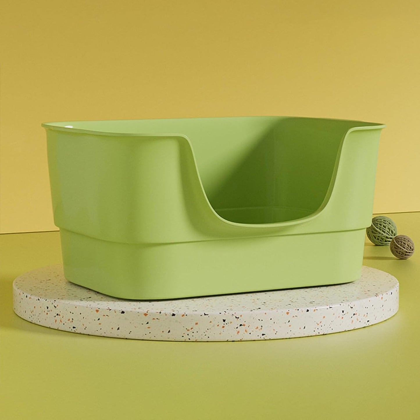 Extra Large Cat Litter Box with High Sides,23.23"×16.34"×8.46",Jumbo Kitty Litter Box with Low Entry,XL Cat Boxes for Indoor Cats,Easy to Clean,Anti-Splashing(Green)