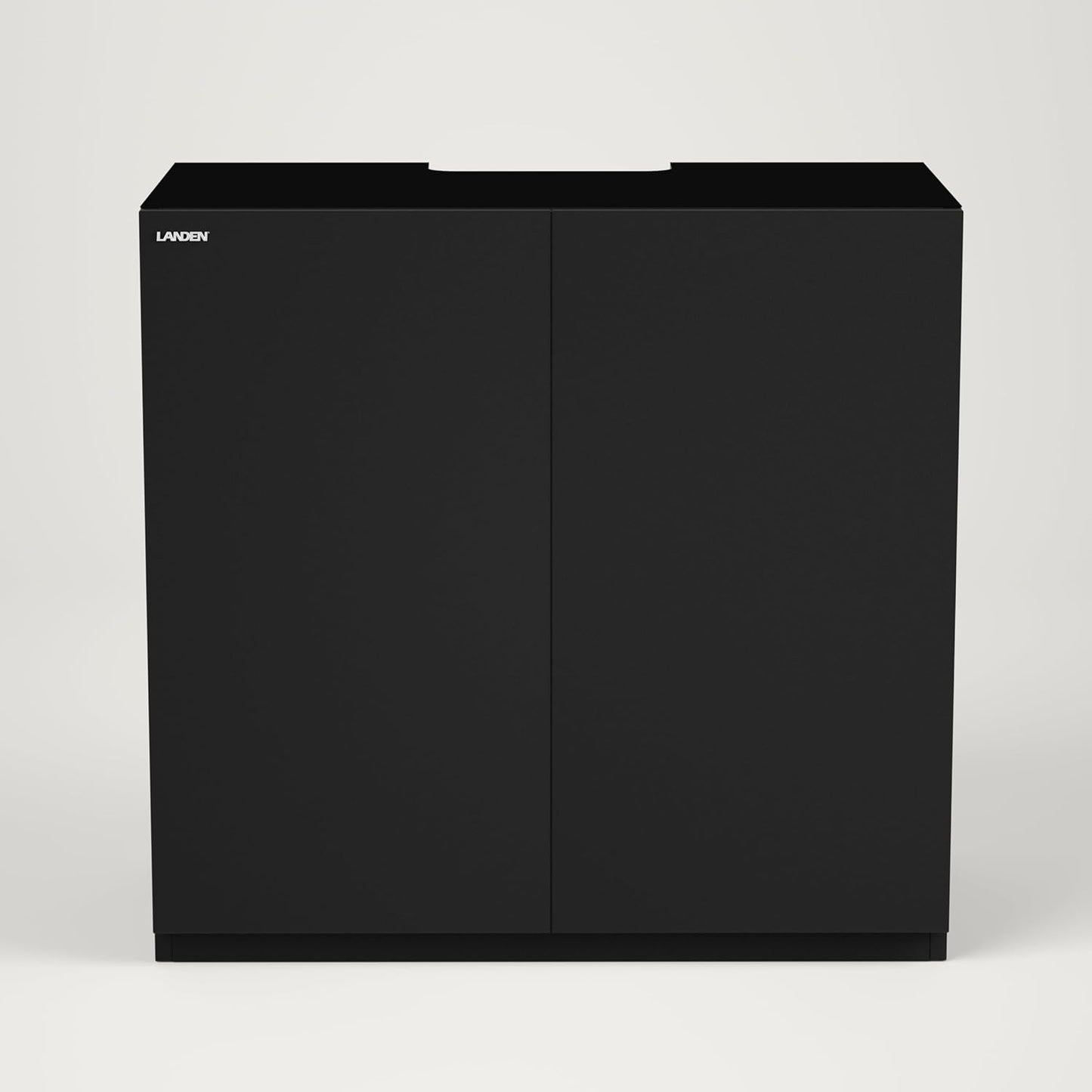 LANDEN Aquarium Wooden Stand and Cabinet for up to 55 Gal Tank, Fish Reptile Sea Salt WaterTank Stand, Nano Foam Leveling Mat Included, W35.5xD19.7xH31.5 in, Wooden Matte Black Painted(Stand Only)