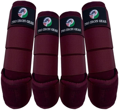 Horse Medicine Brushing Boots Leg Wraps Protection Gear Set of 2 and Set of 4 in 14 Colors