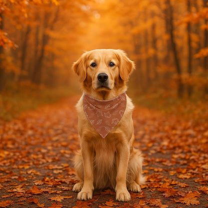 Fall Dog Bandanas Orange Autumn Leaves Print Pet Scarf for Boy and Girl Holiday Bandana for Medium and Small Dogs Fancy Thanksgiving Gifts for Dogs