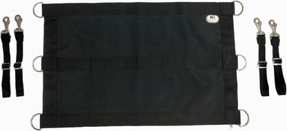 Majestic Ally 1200D 29"x19" Horse Stall Guard with Replaceable and Adjustable Length Straps and Replaceable Hardware (Black Black)