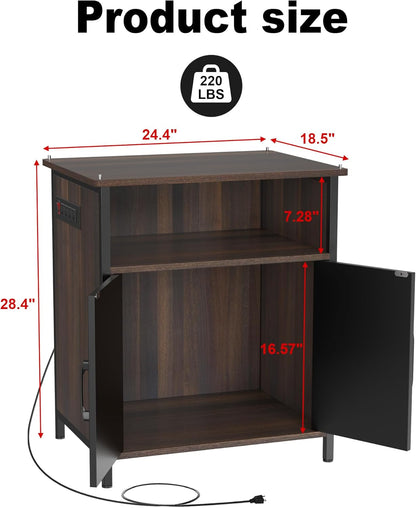 GDLF Terrarium Stand Reptile Tank Stand with Accessories Storage and Power Outlets for 24”Wx18”D Reptile Terrarium
