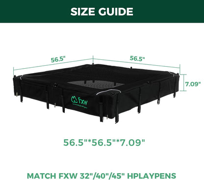 FXW Homeplus Unleashed Indoor Dog Playpen - Stress-Free and Safe Play, Heavy Duty 32 Inch 8 Wire Panels with Playpen Cover for Small and Medium Dogs, Black│Patented